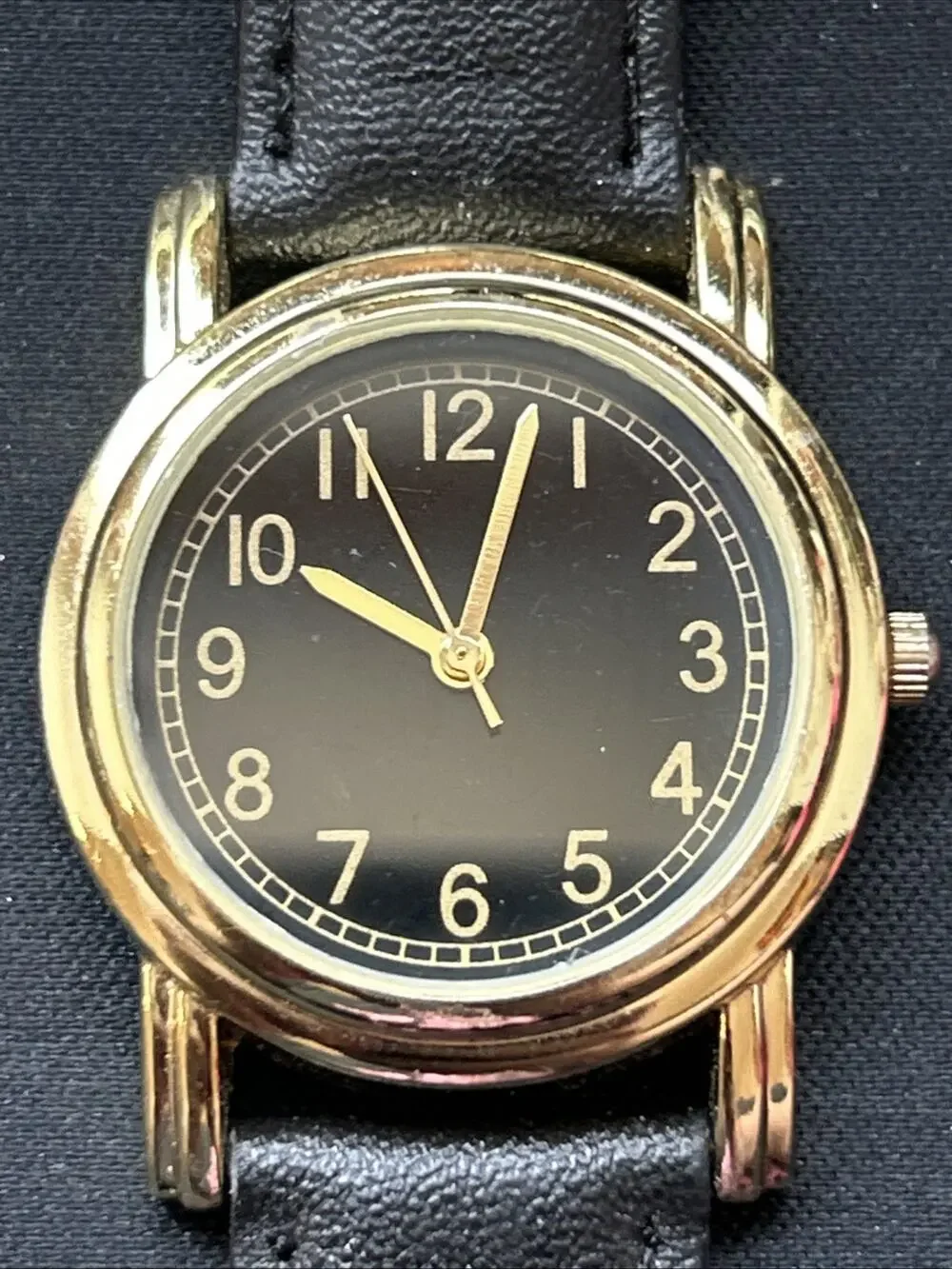 Gold Tone Black Dial And Band Women’s Quartz Watch